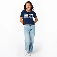 Women's ZooZatz Navy Penn State Nittany Lions Cropped T-Shirt