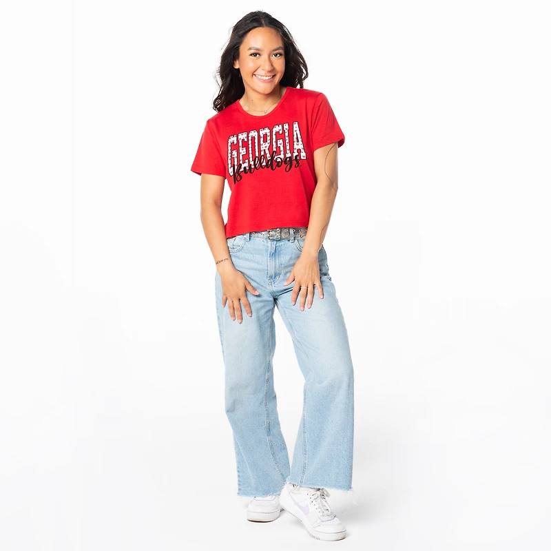 Women's ZooZatz Red Georgia Bulldogs Cropped T-Shirt