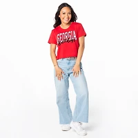Women's ZooZatz Red Georgia Bulldogs Cropped T-Shirt