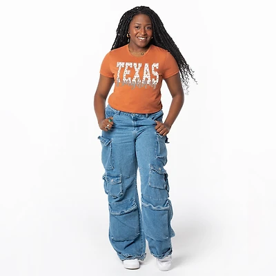 Women's ZooZatz Texas Orange Longhorns Cropped T-Shirt
