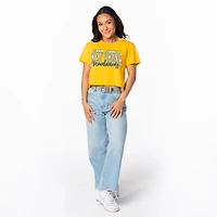 Women's ZooZatz Gold West Virginia Mountaineers Cropped T-Shirt