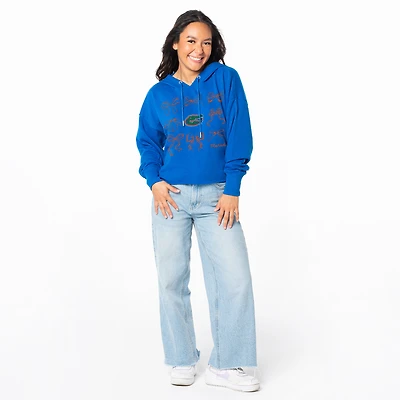 Women's ZooZatz Royal Florida Gators Cropped Pullover Hoodie