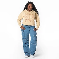 Women's ZooZatz Tan Texas Longhorns Cropped Pullover Hoodie
