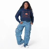 Women's ZooZatz Navy Auburn Tigers Cropped Pullover Hoodie