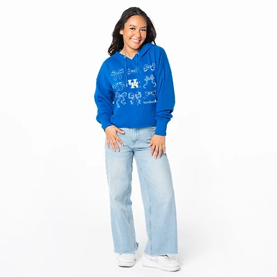 Women's ZooZatz Royal Kentucky Wildcats Cropped Pullover Hoodie