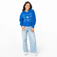 Women's ZooZatz Royal Kentucky Wildcats Cropped Pullover Hoodie