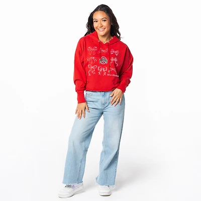 Women's ZooZatz Scarlet Ohio State Buckeyes Cropped Pullover Hoodie