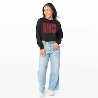Women's ZooZatz Black Georgia Bulldogs Cropped Long Sleeve T-Shirt