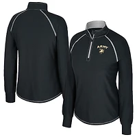 Women's Colosseum Black Army Black Knights Bikram Raglan Quarter-Zip Top
