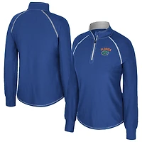 Women's Colosseum Royal Florida Gators Bikram Raglan Quarter-Zip Top