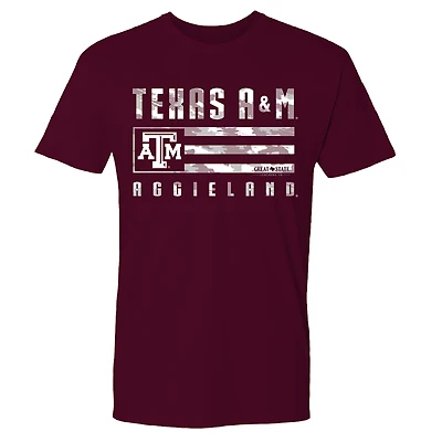 Men's Maroon Texas A&M Aggies Banner Flag T-Shirt