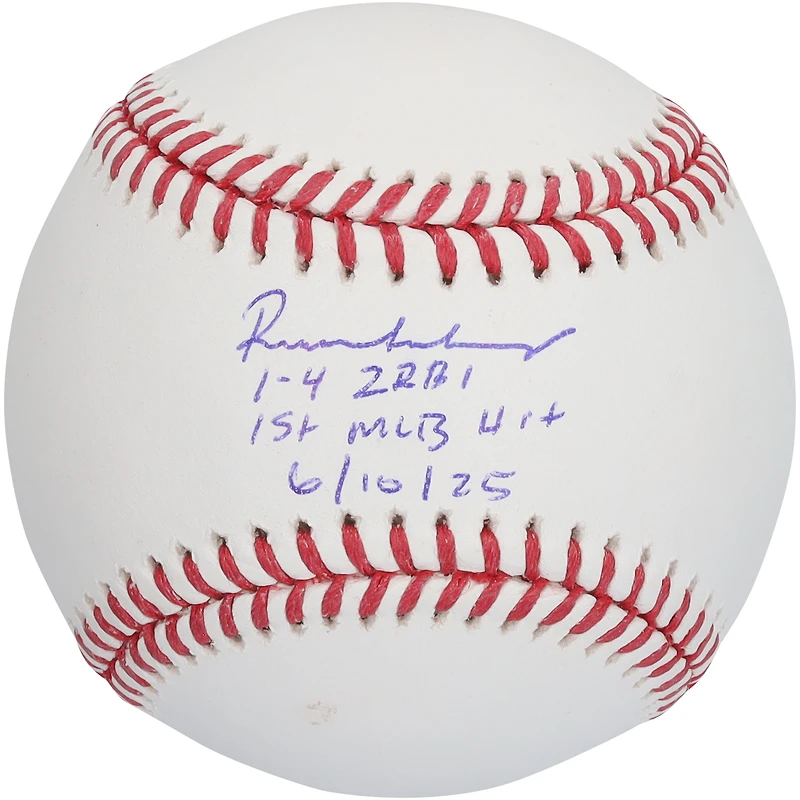 Roman Anthony Boston Red Sox Autographed Baseball with "1-4 2 RBI 1st MLB Hit 6/10/25" Inscription