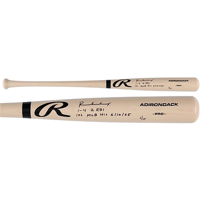 Roman Anthony Boston Red Sox Autographed Blonde Rawlings Pro Bat with "1-4 2 RBI 1st MLB Hit 6/10/25" Inscription