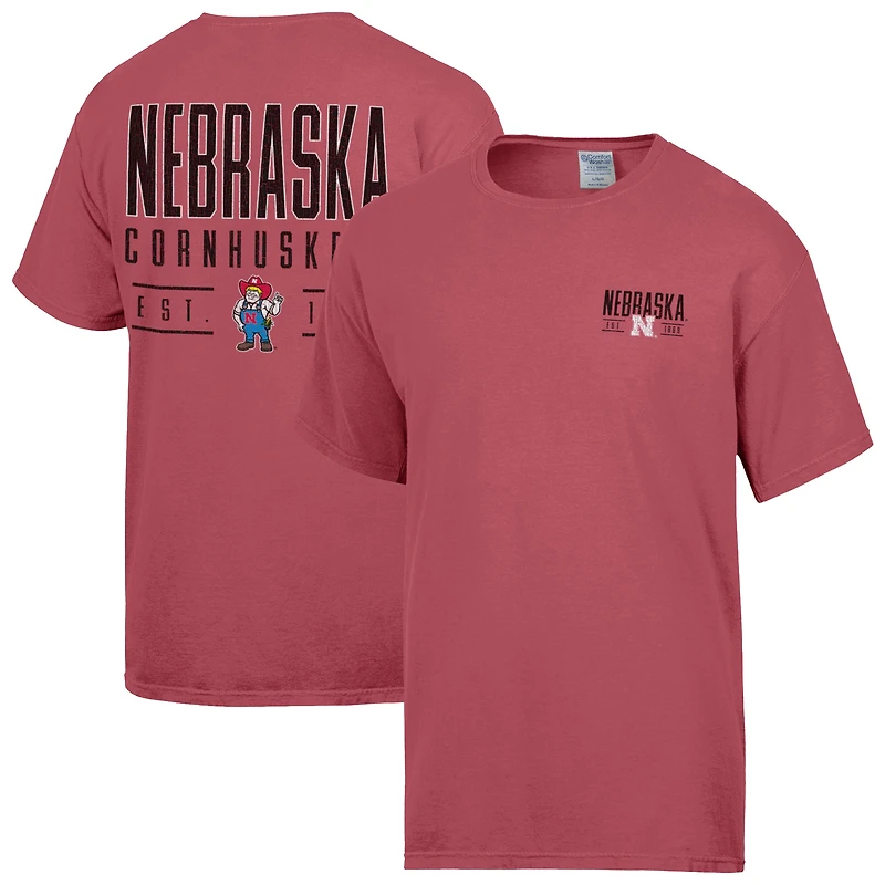 Men's ComfortWash Red Nebraska Huskers Big Name T-Shirt