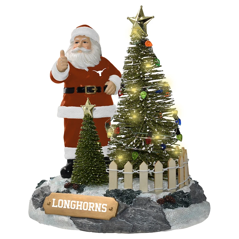 The Memory Company Texas Longhorns Santa Figurine with LED Tree