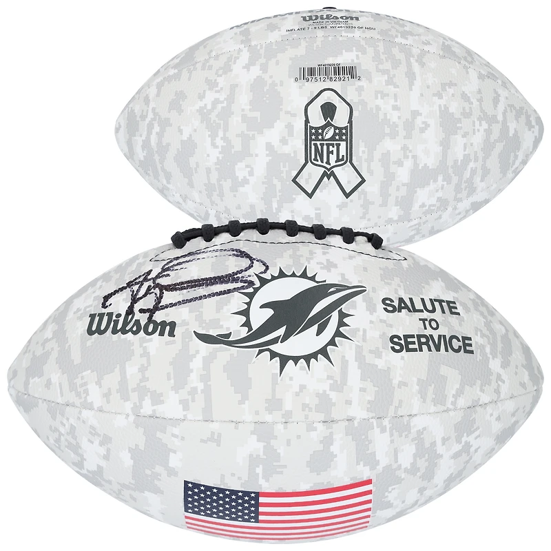 Tua Tagovailoa Miami Dolphins Autographed Wilson 2024 Salute To Service Football