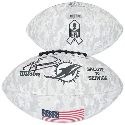 Tua Tagovailoa Miami Dolphins Autographed Wilson 2024 Salute To Service Football