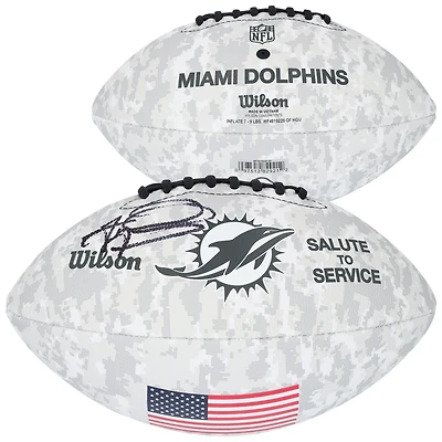 Tua Tagovailoa Miami Dolphins Autographed Wilson 2024 Salute To Service Football