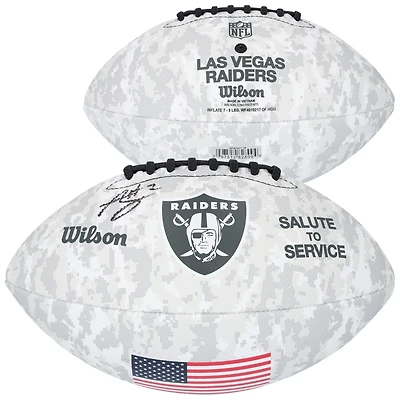 Ashton Jeanty Las Vegas Raiders Autographed Wilson 2024 Salute To Service Football