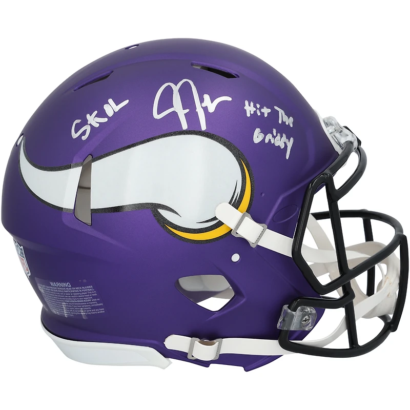 Justin Jefferson Minnesota Vikings Autographed Riddell Speed Authentic Helmet with "SKOL" & "Hit the Griddy" Inscriptions - Limited Edition #5/5