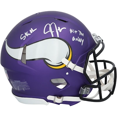Justin Jefferson Minnesota Vikings Autographed Riddell Speed Authentic Helmet with "SKOL" & "Hit the Griddy" Inscriptions - Limited Edition #5/5