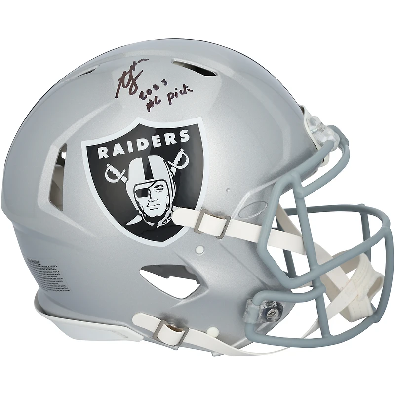 Ashton Jeanty Las Vegas Raiders Autographed Riddell Speed Authentic Helmet with "2025 #6 Pick" Inscription