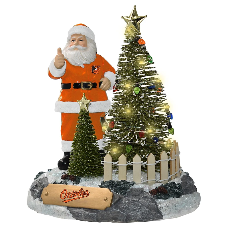 The Memory Company Baltimore Orioles Santa Figurine with LED Tree