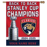WinCraft Florida Panthers Back-To-Back Stanley Cup Champions 27" x 37" Personalized Vertical Banner