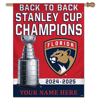 WinCraft Florida Panthers Back-To-Back Stanley Cup Champions 27" x 37" Personalized Vertical Banner