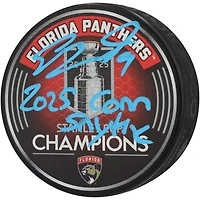 Sam Bennett Florida Panthers Autographed 2025 Conn Smythe Winner Hockey Puck with "2025 Conn Smythe" Inscription