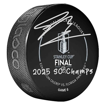 Sam Bennett Florida Panthers Autographed 2025 Stanley Cup Champions 2025 Stanley Cup Official Game Puck with "2025 SC Champs" Inscription