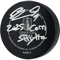 Sam Bennett Florida Panthers Autographed  2025 Stanley Cup Official Game Puck with "2025 Conn Smythe" Inscription