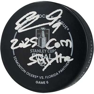 Sam Bennett Florida Panthers Autographed  2025 Stanley Cup Official Game Puck with "2025 Conn Smythe" Inscription
