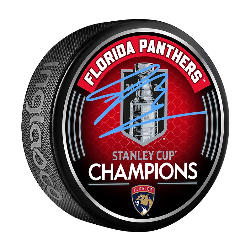 Sam Bennett Florida Panthers Autographed 2025 Stanley Cup Champions Hockey Puck