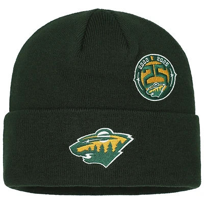 Men's Mitchell & Ness Green Minnesota Wild 25th Anniversary Cuffed Knit Hat
