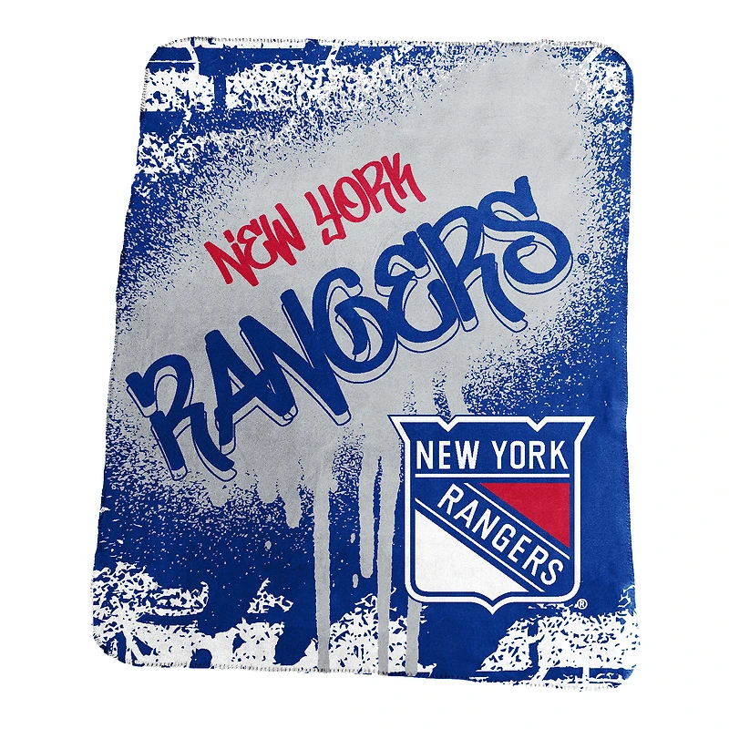 Logo Brands New York Rangers 50" x 60" Classic Graffiti Fleece Throw Blanket