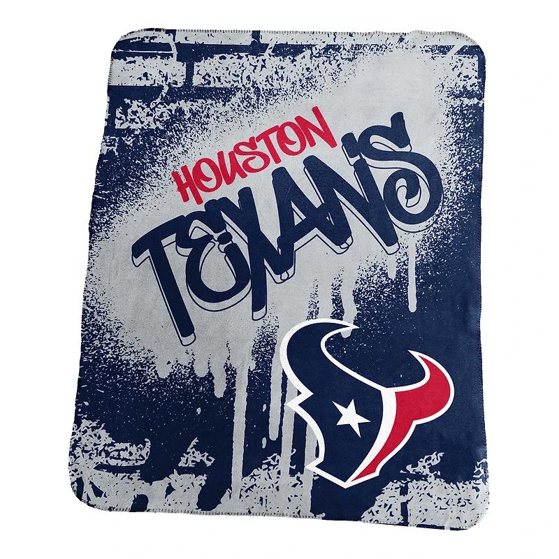 Logo Brands Houston Texans 50" x 60" Classic Graffiti Fleece Throw Blanket