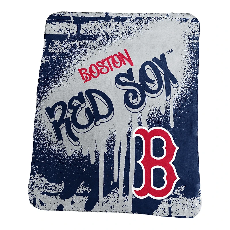 Logo Brands Boston Red Sox 50" x 60" Classic Graffiti Fleece Throw Blanket