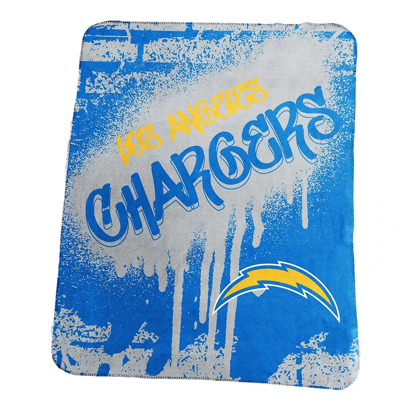 Logo Brands Los Angeles Chargers 50" x 60" Classic Graffiti Fleece Throw Blanket