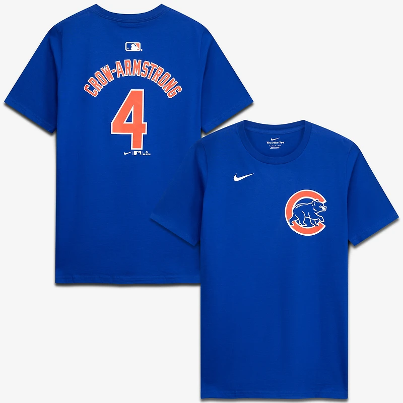 Youth Nike Pete Crow-Armstrong Royal Chicago Cubs Name & Number T-Shirt