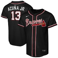 Youth Nike Ronald Acuña Jr. Black Atlanta Braves Fashion Replica Player Jersey