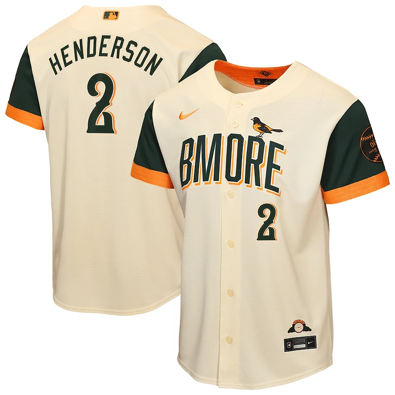 Youth Nike Gunnar Henderson Cream Baltimore Orioles 2026 City Connect Stadium Jersey