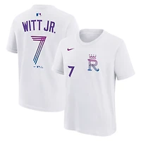 Youth Nike Bobby Witt Jr. White Kansas City Royals 2026 City Connect Name & Number T-Shirt