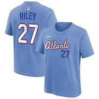 Youth Nike Austin Riley Light Blue Atlanta Braves 2026 City Connect Name & Number T-Shirt