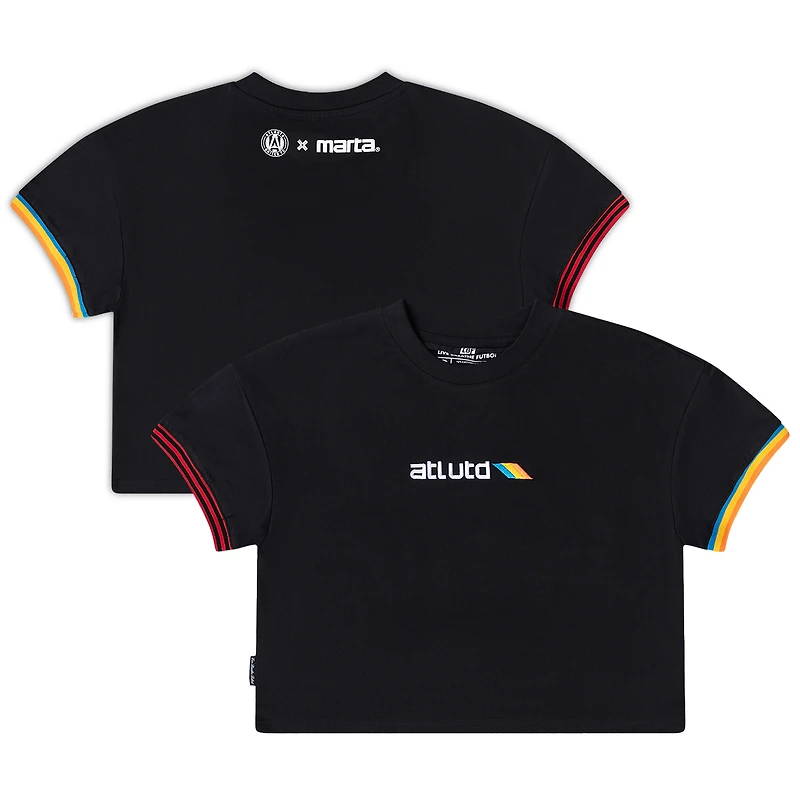 Women's Live Breathe Futbol  Black Atlanta United FC x MARTA Oversized Crop Top
