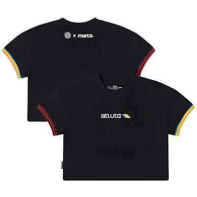Women's Live Breathe Futbol  Black Atlanta United FC x MARTA Oversized Crop Top