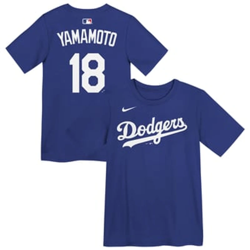 Preschool Yoshinobu Yamamoto Rush Blue Los Angeles Dodgers Name & Number T-Shirt