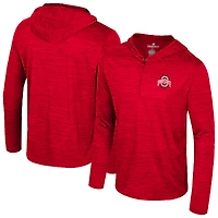 Men's Colosseum Scarlet Ohio State Buckeyes Always Sunny Lightweight Quarter-Zip Hoodie
