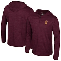 Men's Colosseum Maroon Arizona State Sun Devils Always Sunny Lightweight Quarter-Zip Hoodie