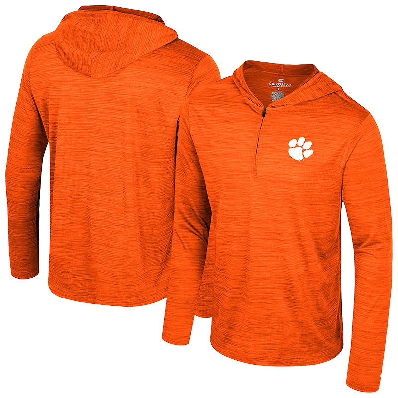 Men's Colosseum Orange Clemson Tigers Always Sunny Lightweight Quarter-Zip Hoodie